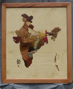 wood intarsia,India,art,home,office,hardwood,exotic wood,carving,wood working,wa - Picture 1 of 3
