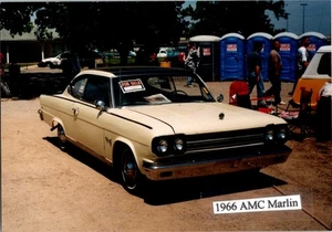 AMC Marlin 1966 2 puertas Fastback techo rígido foto de exhibición de autos 3,5x5 envío gratuito - Imagen 1 de 2