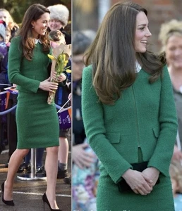 Rare Hobbs Sinead Green Skirt & Jacket Suit UK10 USA 6 Kate / Princess of Wales. - Picture 1 of 21