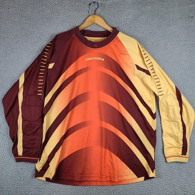 Vintage Diadora 90s Multicolor Goalkeeper Goalie Soccer Jersey Template Armor XL - Image 1 of 4
