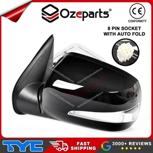 TYC LH Left Door Mirror Black Long Lamp 8 Pins For Holden Rodeo RA 03-08 - Picture 1 of 6