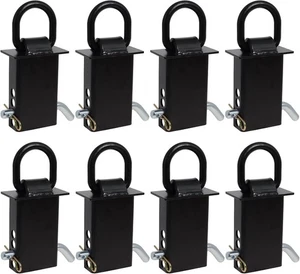 Trailer Stake Pocket D Ring 16200lbs Heavy Duty Removable 8PCS, Black  - Picture 1 of 6