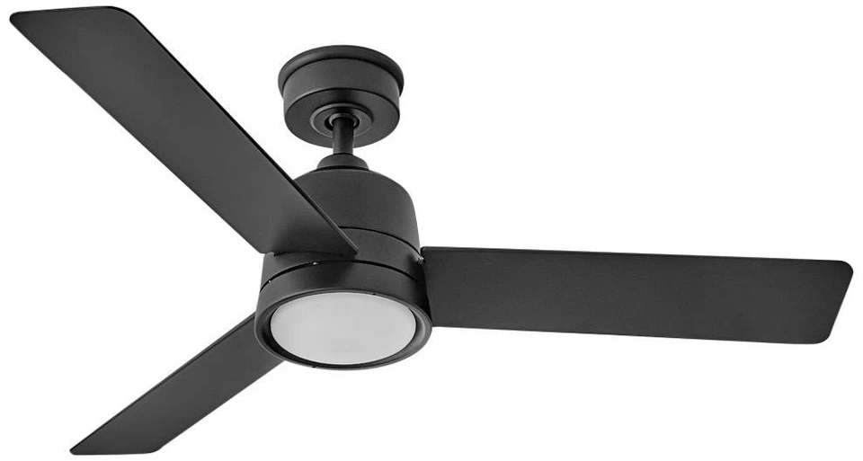 Ventilador de teto LED 48" Hinkley Chet preto fosco classificação úmida com controle remoto - Imagem 1 de 1