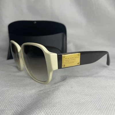 Gafas de sol Marc By Marc Jacobs cuadradas años 70 marfil dorado logotipo MMJ 076/N/S Foto 1 de 4