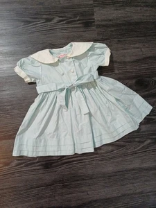 Vestido Linley Designs De Colección Años 60 Calado Bebé Niño Pequeño Lazo Algodón Azul 18 Meses - Imagen 1 de 10