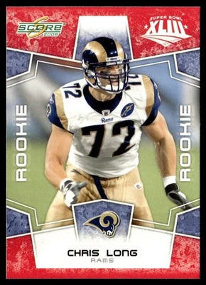 2008 Score Super Bowl XLIII Chris Long Rookie St. Louis Rams #332 - Image 1 of 2