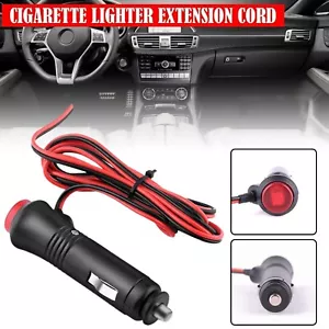 12V-24V 3FT 3A Car Cigarette Lighter Socket Plug Connector Red On/Off Switch - Picture 1 of 7