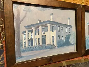 Historisches Kinsman House Warren Ohio Trumbull County signierter Künstler 1970 Druck - Bild 1 von 6