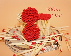 500pcs red tipped party wedding candle jar crafts matches. Natural wood 1,95" - Picture 1 of 10