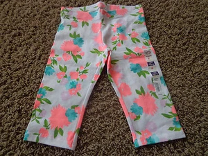 SO girl's NWT sz 6 white/peach/blue/green floral pattern capri leggings - Picture 1 of 4