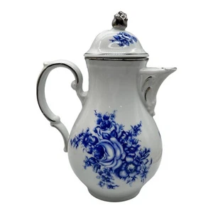 Schaller Winterling Baviera Alemania Azul Rosa Demitasse Cafetera Espresso y Tapa - Imagen 1 de 13