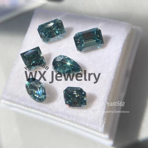 Moissanite loose stones MultiShape cut Moissanite GRA Blue Green VVS jewelry - Picture 1 of 28