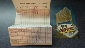 1947 MARK TWAIN HOTEL St Louis MO Postkarte und Quittung - Bild 1 von 11