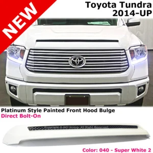 For Toyota Tundra 14-18 Platinum White Front Upper Grille Hood Bulge Molding 040 - Foto 1 di 4