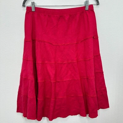 Falda Soft Surroundings Talla S Rosa Magenta 100% Lino Niveles Línea A Lagenlook Foto 1 de 4