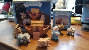 Hallmark ORNAMENTS merry minis Noah and friends TWO BOX, 1996-97 7 Piece NIB - Picture 1 of 4