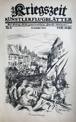 Rudolf Großmann Straßenkampf Frankreich Franktireurs August Gaul Schafe Indien - Bild 1 von 2