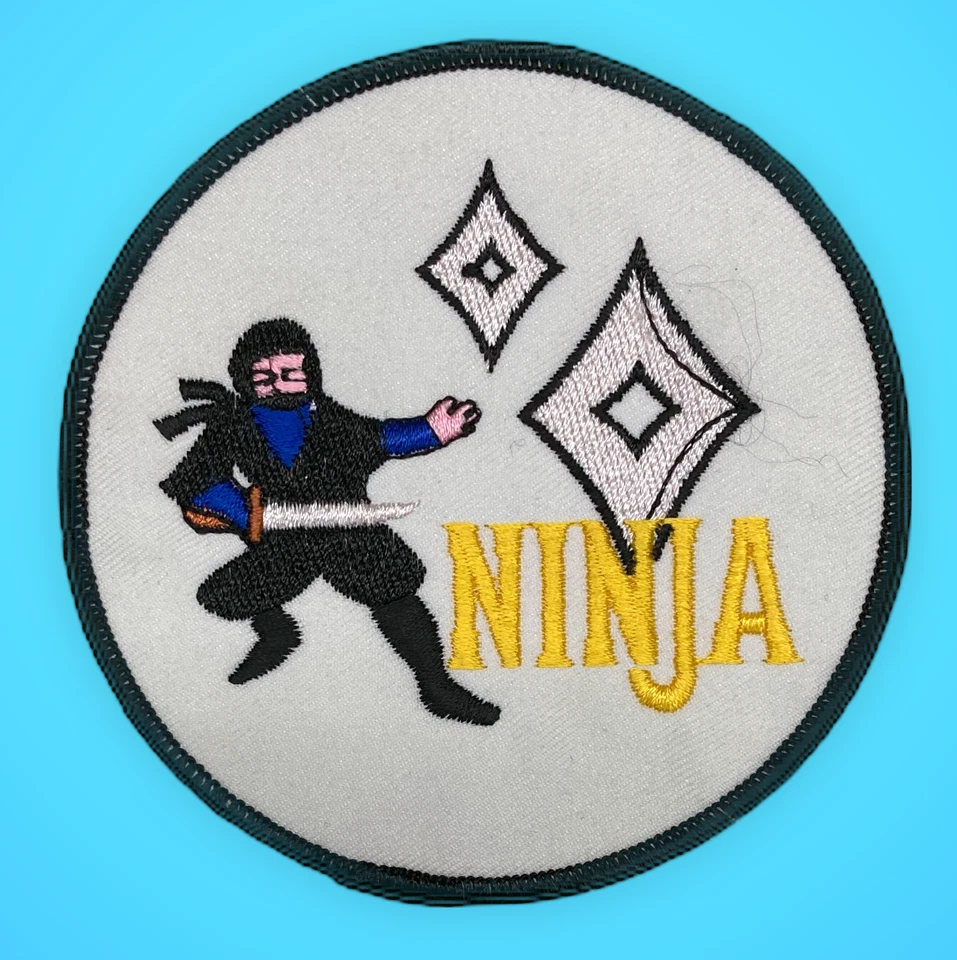 Ninja with White Background Patch - Diameter: 4" (Sew On) - Image 1 of 1