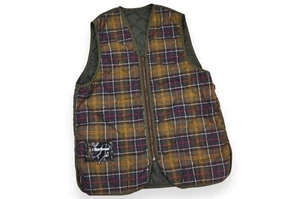 Barbour Waistcoat Zip Quilted Vest Liner Classic Tartan England Size 44 - Picture 1 of 12