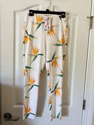 HUE Tropical Floral Simply Stretch Skimmer Legging White Print Size M - Image 1 of 4