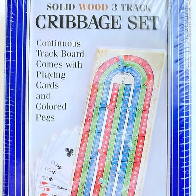2004 Cardinal Cribbage Game Set 3 Track Solid Wood with Pegs & Cards NIB - Image 1 of 4