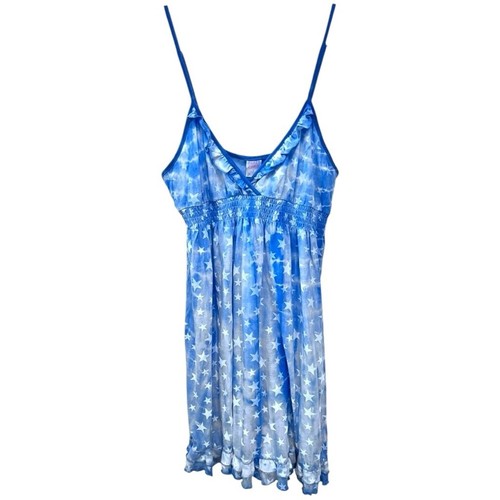UNDERCOVER Abito babydoll Y2K Victoria's Secret ROSA coquette tie dye blu bianco stelle L