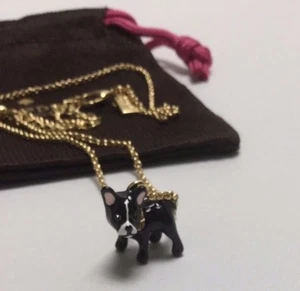 KATE SPADE Ma Chérie Antoine Bulldog Francés Mini Collar Colgante con Bolsa para el Polvo KS - Imagen 1 de 10
