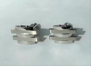 BRUSHED METAL CUFF LINKS - classic style - FREE PRIORITY SHIPPING! - Picture 1 of 1