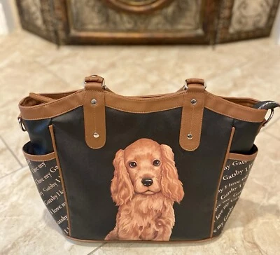 Bradford Exchange Personalizado Negro y Marrón Perro Bolso de Mano Cartera Bolso de Hombro Foto 1 de 4