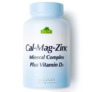 Calcium Magnesium Zinc Plus Vitamin D 100 Caplets - Healthy Bone Structure - Picture 1 of 4