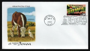 #3575 34c Greetings From Iowa, Art Craft FDC **ANY 5=FREE SHIPPING** - Picture 1 of 1