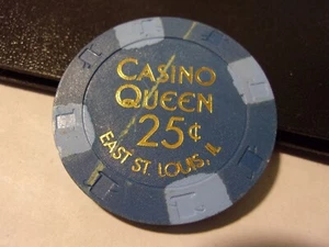 CASINO QUEEN RIVERBOAT CASINO 25¢ gaming poker chip - E. St. Louis, IL - Picture 1 of 3