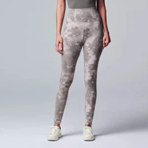 Boho 70s Lilac Soft Tie Dye Leggings Size L High Rise Waist Simply Vera Wang New - Picture 1 of 1