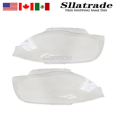 Pair Headlight Lens Cover Front LH+RH For BMW 1 Series E81 E82 E87 E88 2003-2011 - Image 1 of 4