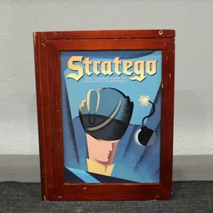 Vintage Game Collection Stratego Wooden Box Bookshelf Complete 2005 Board Game - Picture 1 of 5