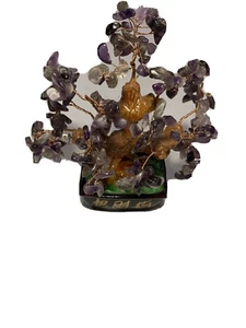 7 Zoll lila Kristall Geld Baum (Feng Shui) mit natürlichen Amethyst Quarz Edelsteinen - Bild 1 von 11