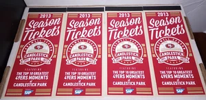 2013 San Francisco 49ers NFL Ticket Books (4) Empty - Last Season in Candlestick - Picture 1 of 4