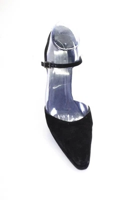 Stuart Weitzman Mujer Gamuza Punta Tobillo Correa Tacones Altos Negro Talla 8US Foto 1 de 4