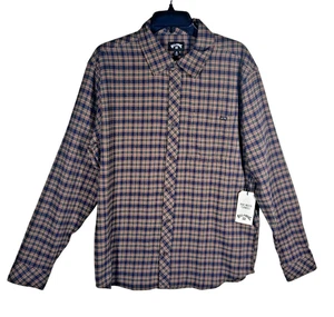 Billabong Flannel Shirt Mens Size Medium Wave Washed Button-Down Long Sleeve NEW - Picture 1 of 8