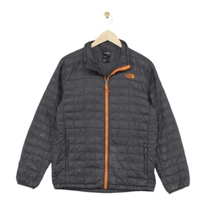 North Face Quilted Jacket Boys Size XL Grey Youth Lightweight Primaloft - Picture 1 of 14
