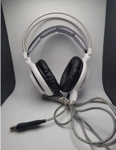 Sades SA-905 Surround Sound Gaming Headset Headband USB w/Mic For PC White - Picture 1 of 5