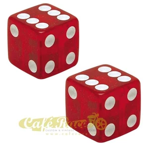 Cappucci Coprivalvola DICE Clear Red (2 Stück) Cafe Racer Custom Chopper - Picture 1 of 1