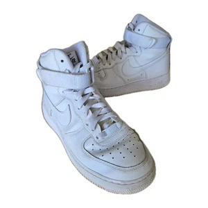 Nike Men's Air Force 1 High By You - US Shoe Size 8 Triple White - AQ3777-994 - Picture 1 of 10