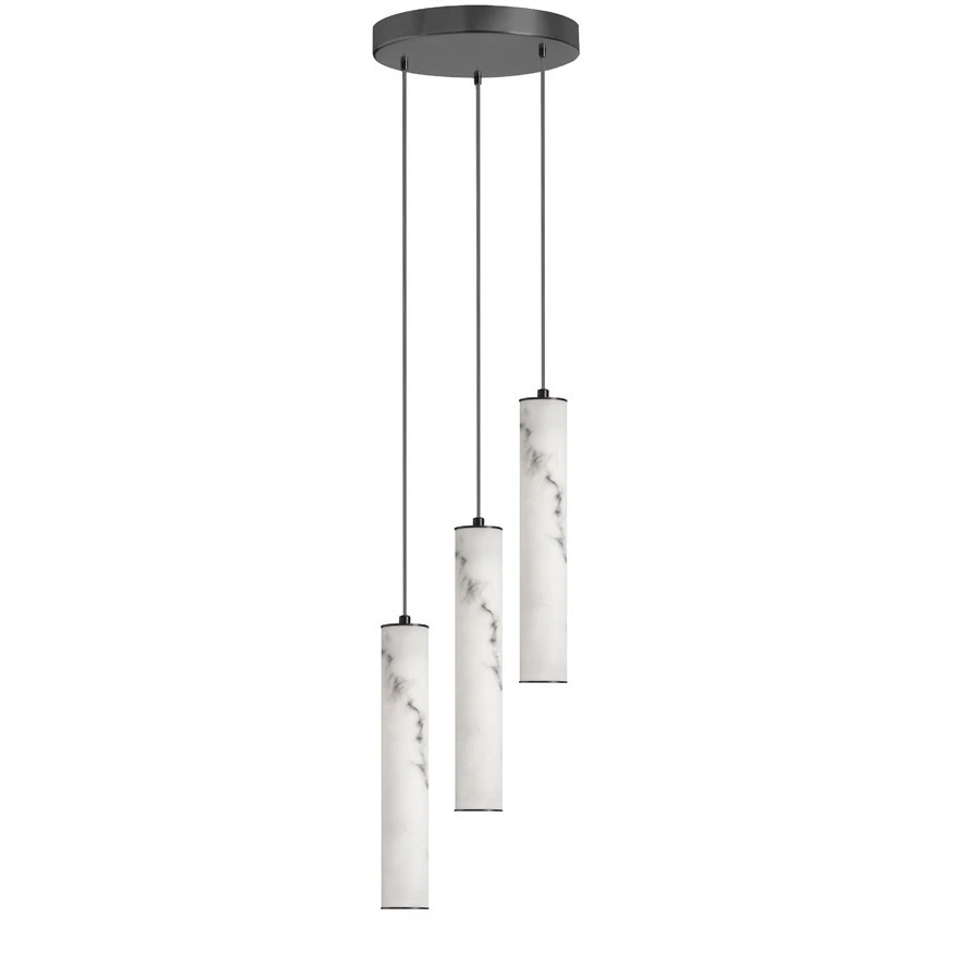 Dainolite Reuben 3 Light LED Pendant, Matte Black/White - RBN-1230LEDP-MB - Image 1 of 1