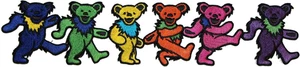 Parche de 3x8 de los osos bailarines de Grateful Dead con aplicación visionaria - Imagen 1 de 12