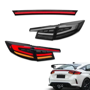 Smoke White LED Tail Lights For 2022-24 Honda Civic 11th Gen Hatchback & Type-R - Picture 1 of 8