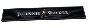 Johnnie Walker Collectors Scotch Whiskey Rubber Bar Rail Runner Spill Mat Black - Picture 1 of 6