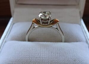 Vintage 14K COLUMBIA Gold Solitaire .60Ct Diamond Ring - Size K