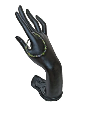 Pulsera de ley 925 de diopsido cromado de peridoto de iolita Foto 1 de 4