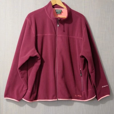 Sudadera LL Bean ciruela púrpura polar bolsillos con cremallera completa para mujer 3X #H76-20 Foto 1 de 4